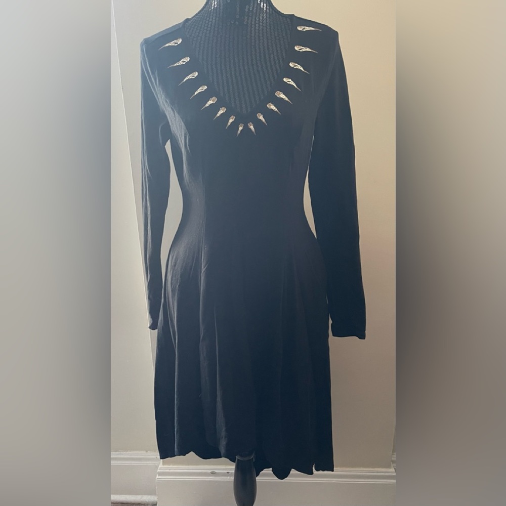 Disney Maleficent Black High Low Long Sleeve Dress Size M